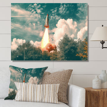 Spaceship Rocket In Florida I - Rocket Canvas Wall Art
